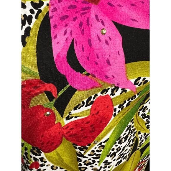Ilyse Hart Ltd. Bright Floral Print Embellished Tank Top Size Small - Picture 2 of 4